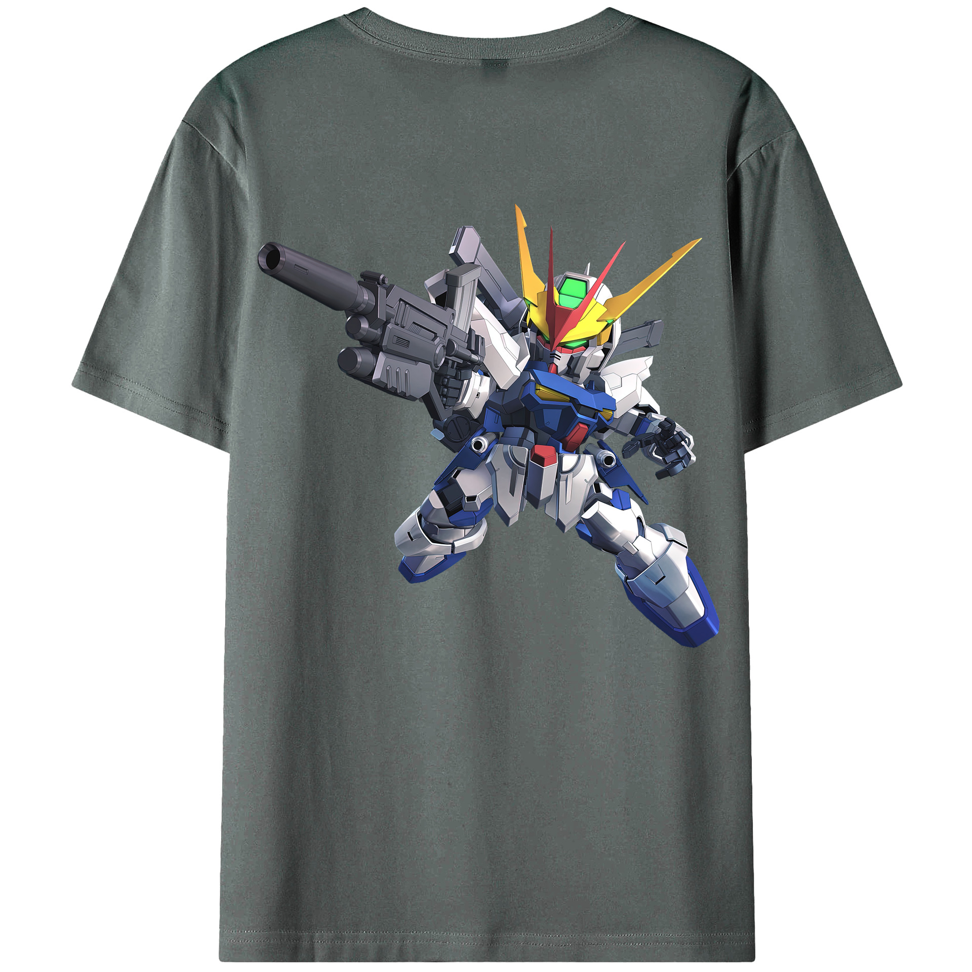 （画像用） 機動戦士ガンダム Mobile Suit Gundam 綿100％ メンズ半袖Tシャツ（バックプリント） 通気性